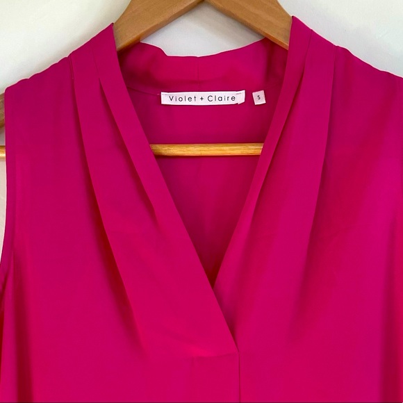 Violet + Claire Pink V Neck Tank - Picture 3 of 3